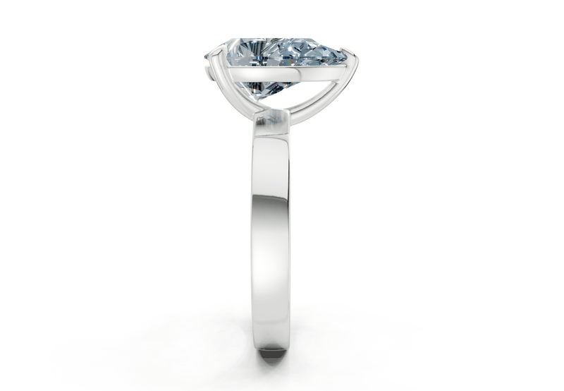 Aspen Blue Diamond Solitaire Pear Cut 3mm Engagement Ring - Ring Premier