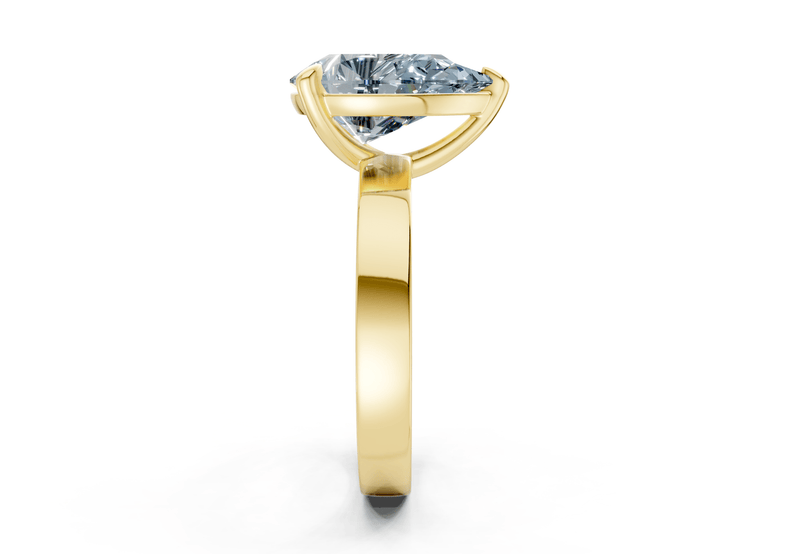 Aspen Blue Diamond Solitaire Pear Cut 3mm Engagement Ring - Ring Premier