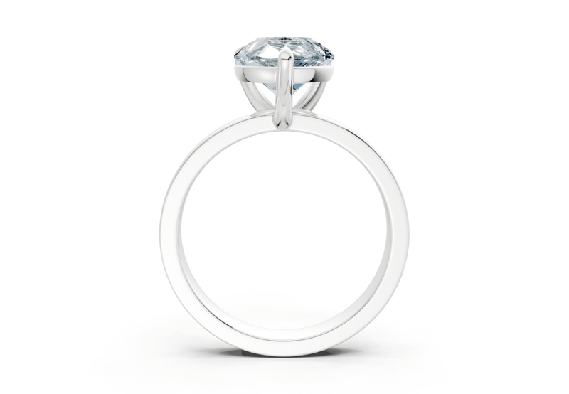 Aspen Blue Diamond Solitaire Pear Cut 3mm Engagement Ring - Ring Premier
