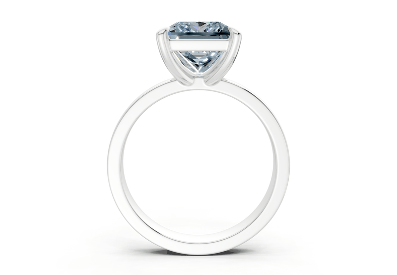 Aspen Blue Diamond Solitaire Princess Cut 3mm Engagement Ring - Ring Premier
