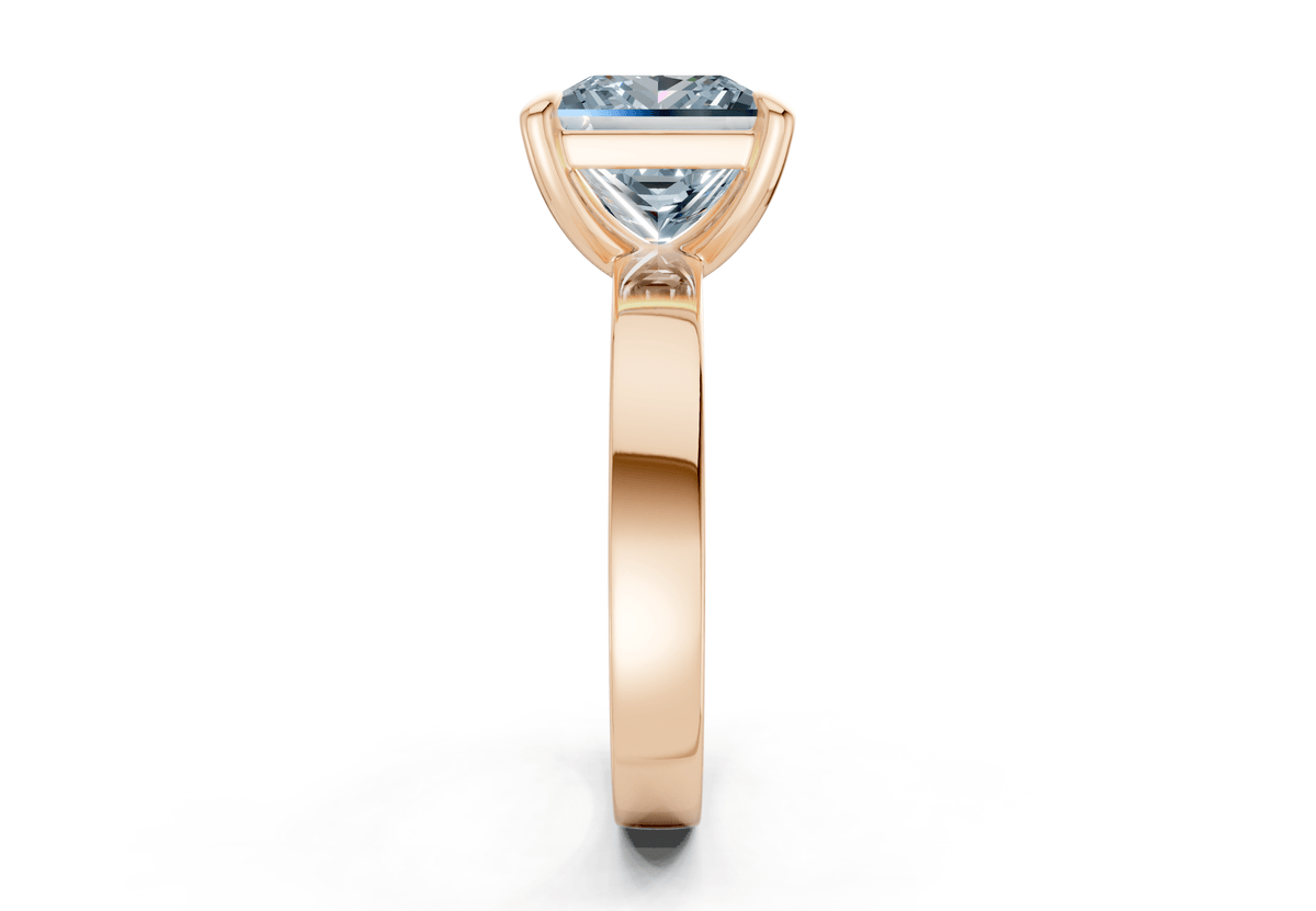 Aspen Blue Diamond Solitaire Princess Cut 3mm Engagement Ring