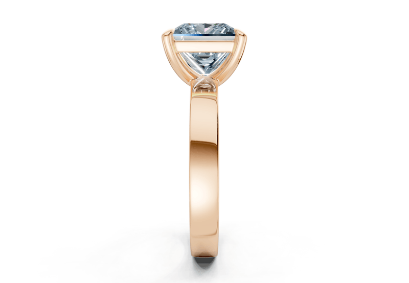 Aspen Blue Diamond Solitaire Princess Cut 3mm Engagement Ring - Ring Premier