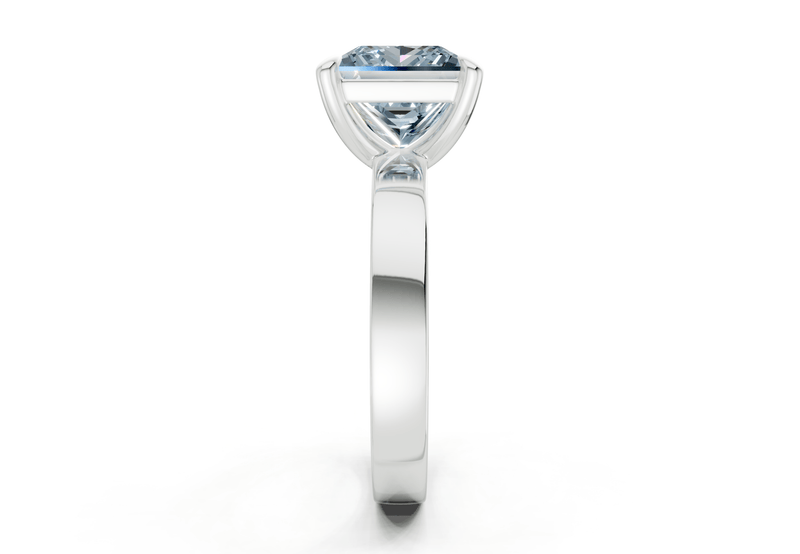 Aspen Blue Diamond Solitaire Princess Cut 3mm Engagement Ring - Ring Premier