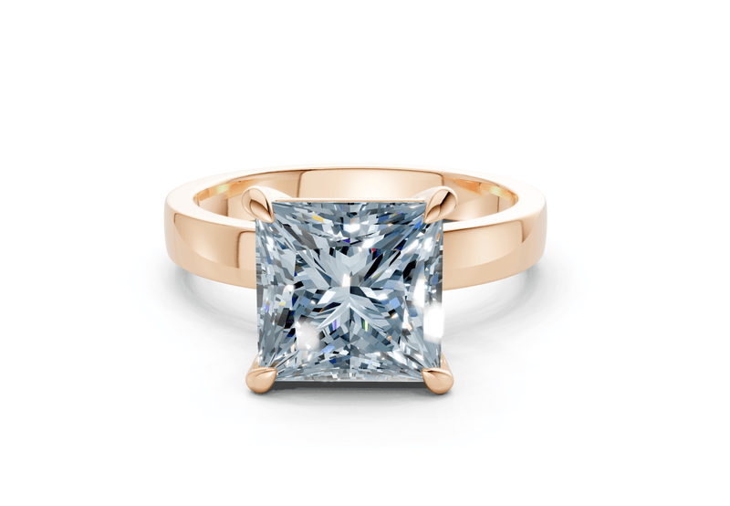 Aspen Blue Diamond Solitaire Princess Cut 3mm Engagement Ring - Ring Premier