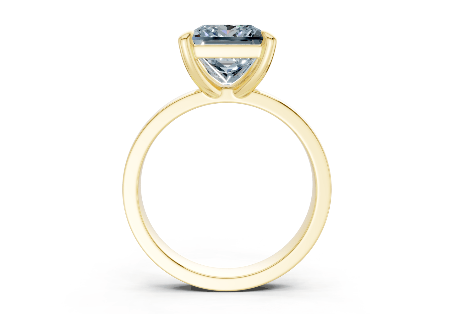 Aspen Blue Diamond Solitaire Princess Cut 3mm Engagement Ring - Ring Premier