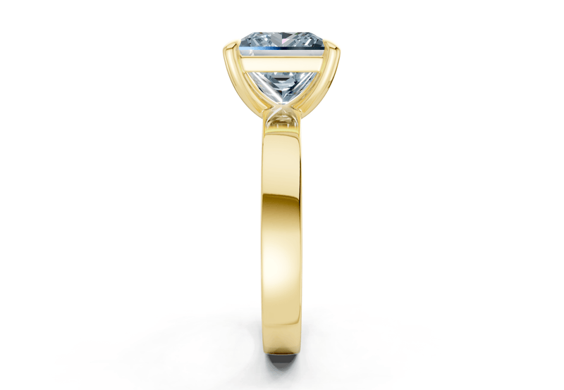 Aspen Blue Diamond Solitaire Princess Cut 3mm Engagement Ring - Ring Premier