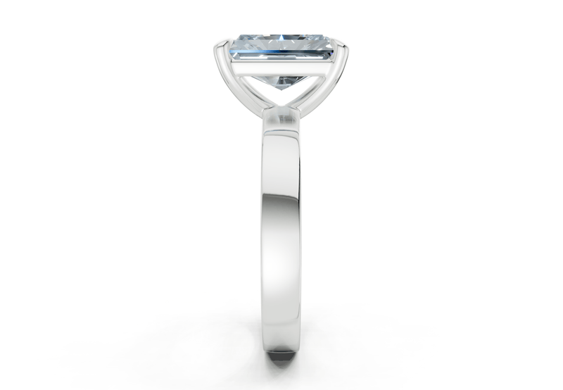 Aspen Blue Diamond Solitaire Radiant Cut 3mm Engagement Ring - Ring Premier