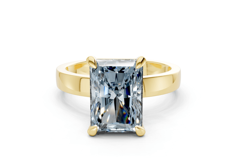 Aspen Blue Diamond Solitaire Radiant Cut 3mm Engagement Ring