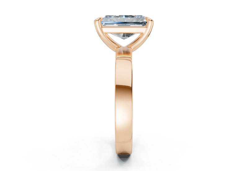 Aspen Blue Diamond Solitaire Radiant Cut 3mm Engagement Ring - Ring Premier