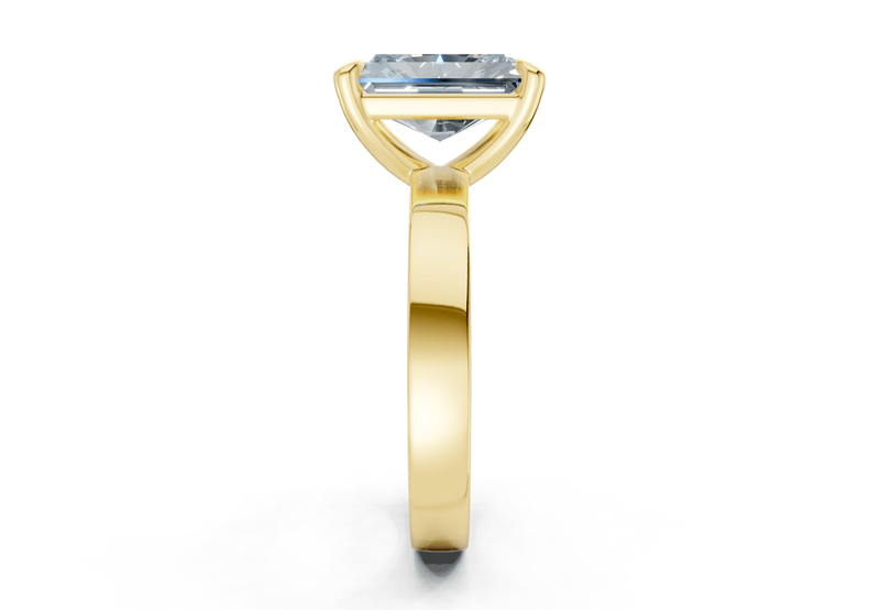 Aspen Blue Diamond Solitaire Radiant Cut 3mm Engagement Ring - Ring Premier
