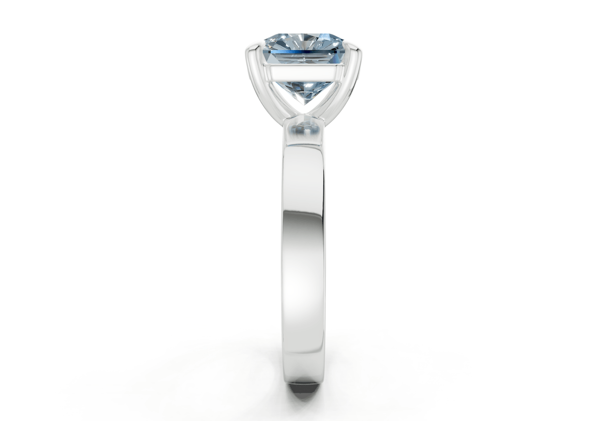 Aspen Blue Diamond Solitaire Radiant Squareuare Cut 3mm Engagement Ring