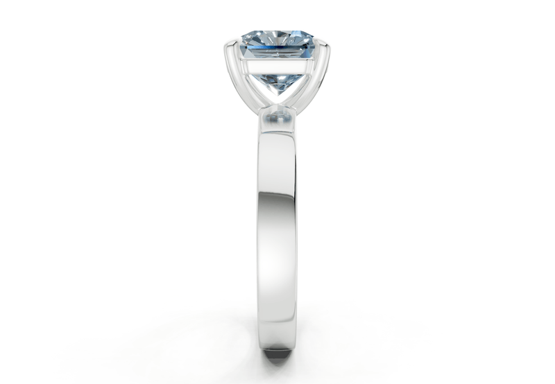 Aspen Blue Diamond Solitaire Radiant Squareuare Cut 3mm Engagement Ring - Ring Premier