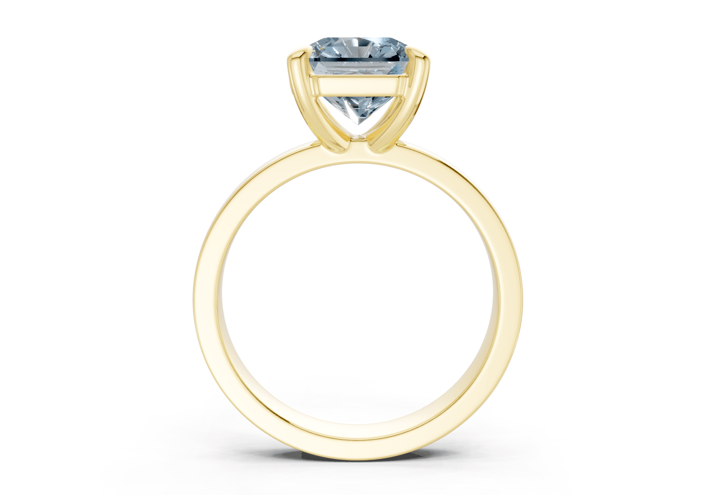 Aspen Blue Diamond Solitaire Radiant Squareuare Cut 3mm Engagement Ring - Ring Premier