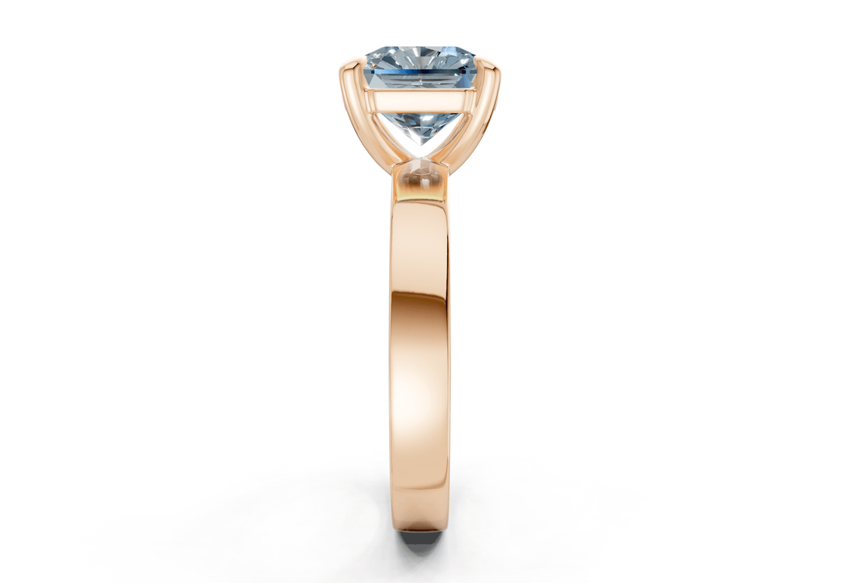 Aspen Blue Diamond Solitaire Radiant Squareuare Cut 3mm Engagement Ring