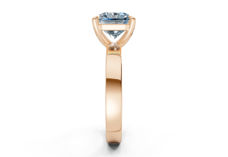 Aspen Blue Diamond Solitaire Radiant Squareuare Cut 3mm Engagement Ring - Ring Premier