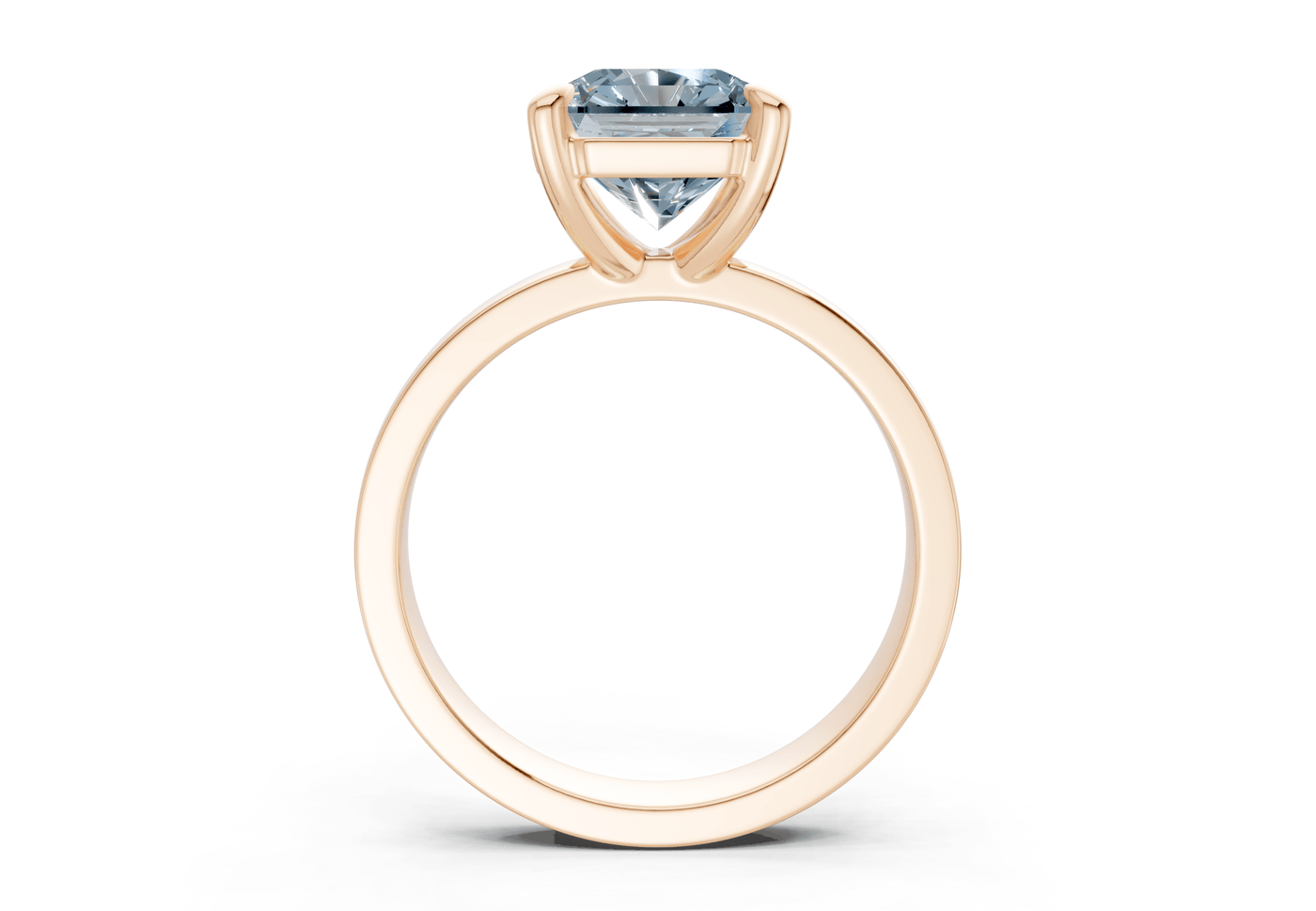 Aspen Blue Diamond Solitaire Radiant Squareuare Cut 3mm Engagement Ring