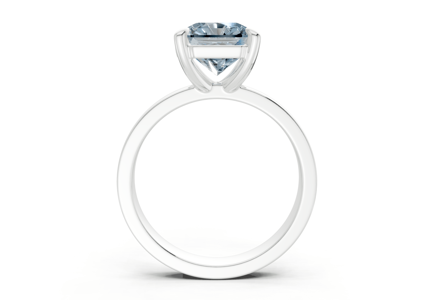 Aspen Blue Diamond Solitaire Radiant Squareuare Cut 3mm Engagement Ring
