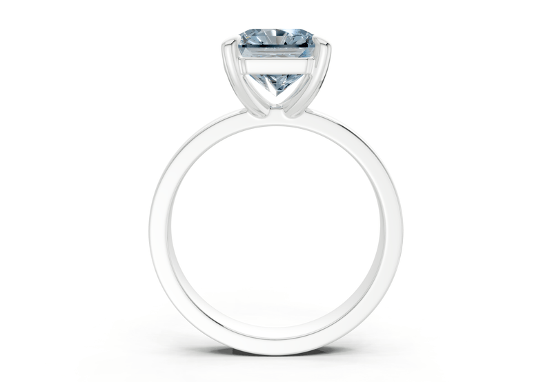 Aspen Blue Diamond Solitaire Radiant Squareuare Cut 3mm Engagement Ring - Ring Premier