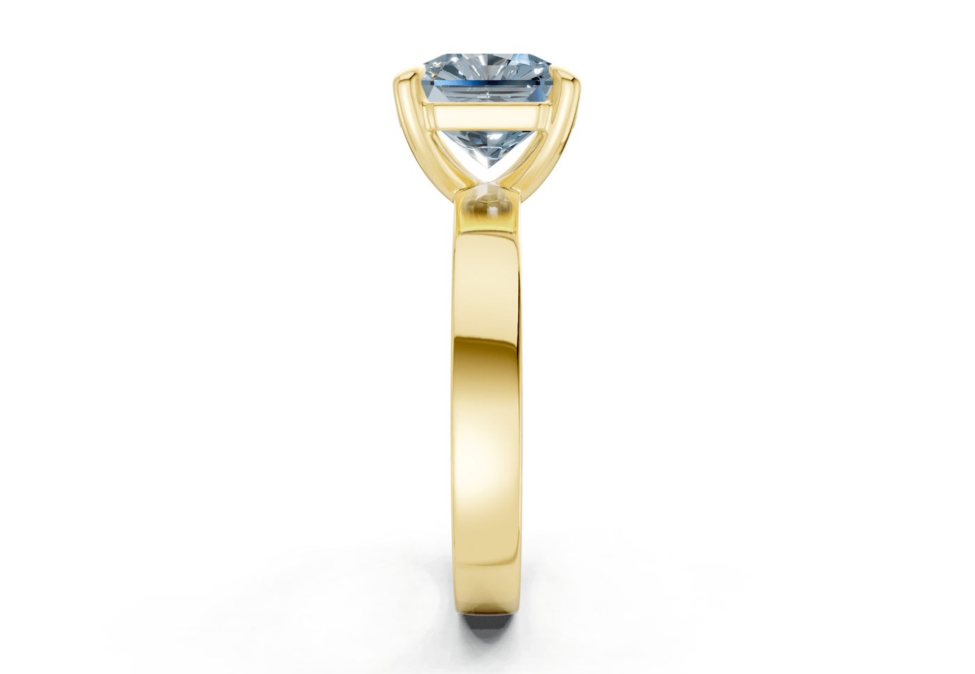 Aspen Blue Diamond Solitaire Radiant Squareuare Cut 3mm Engagement Ring