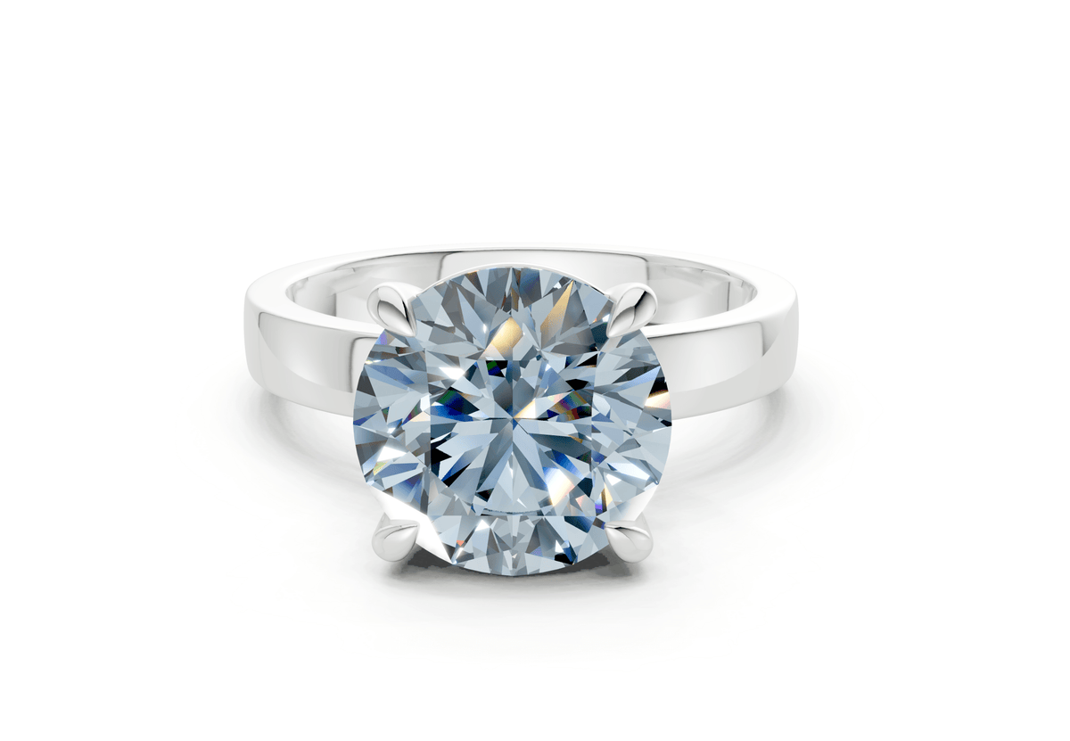 Aspen Blue Diamond Solitaire Round Cut 3mm Engagement Ring