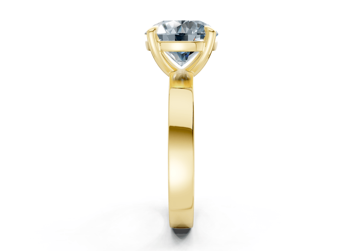 Aspen Blue Diamond Solitaire Round Cut 3mm Engagement Ring