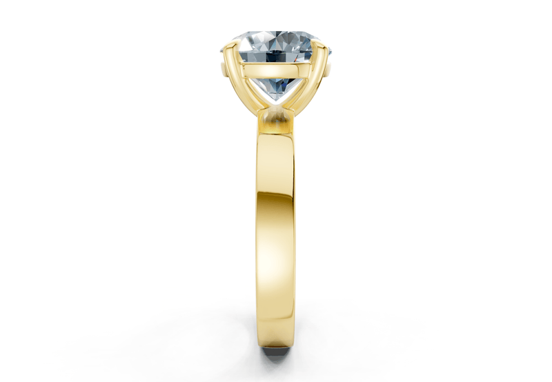 Aspen Blue Diamond Solitaire Round Cut 3mm Engagement Ring - Ring Premier