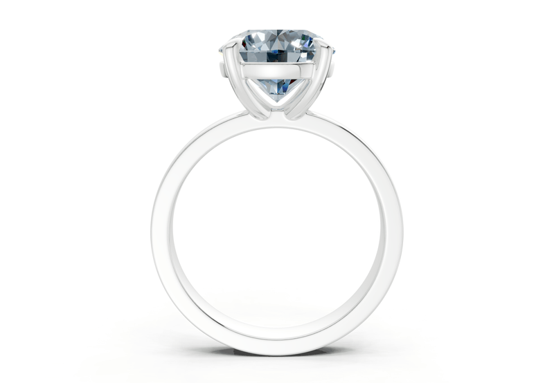 Aspen Blue Diamond Solitaire Round Cut 3mm Engagement Ring - Ring Premier