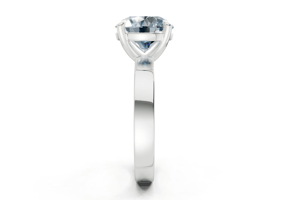 Aspen Blue Diamond Solitaire Round Cut 3mm Engagement Ring
