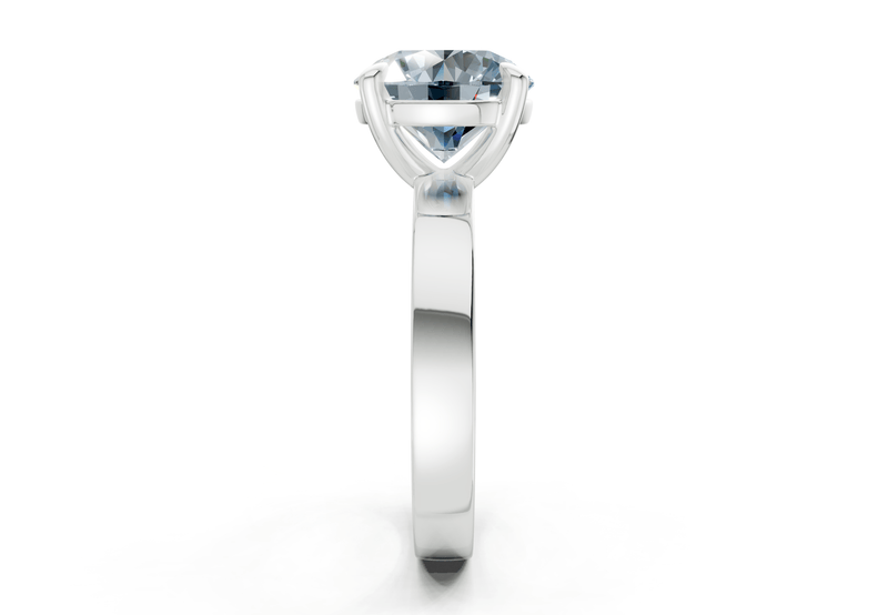 Aspen Blue Diamond Solitaire Round Cut 3mm Engagement Ring - Ring Premier