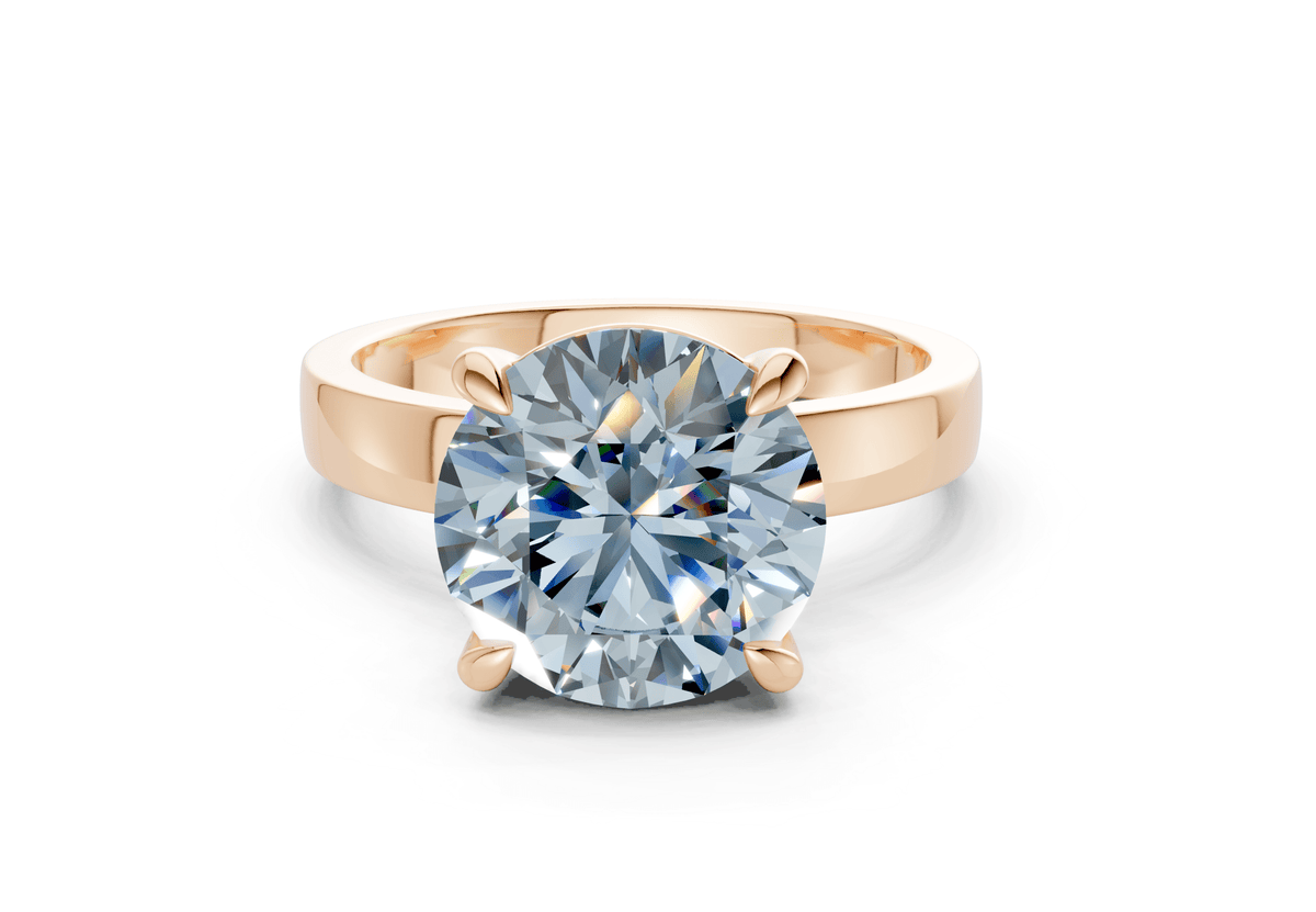 Aspen Blue Diamond Solitaire Round Cut 3mm Engagement Ring
