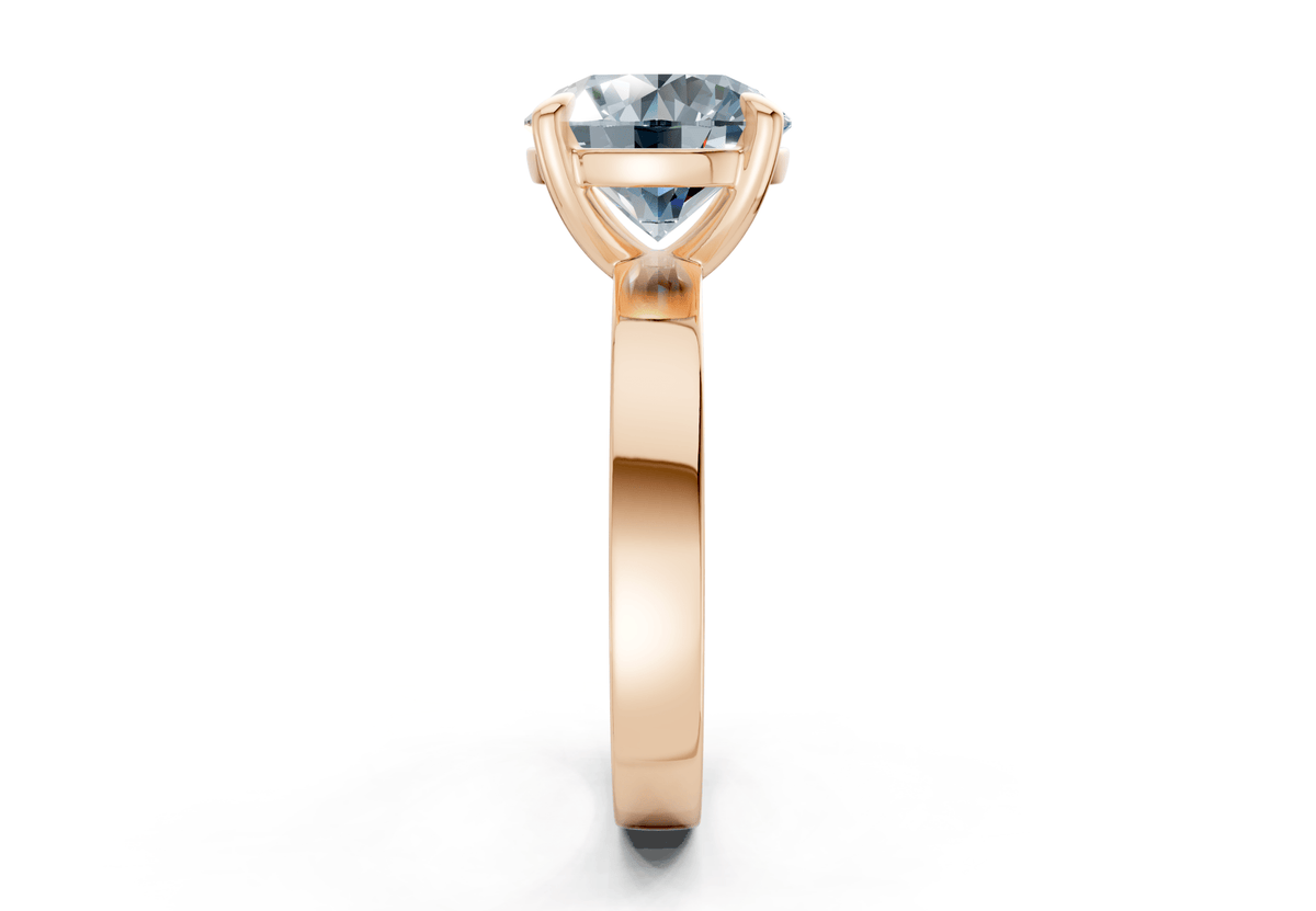 Aspen Blue Diamond Solitaire Round Cut 3mm Engagement Ring