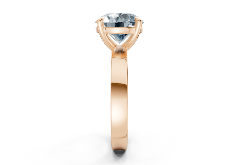 Aspen Blue Diamond Solitaire Round Cut 3mm Engagement Ring - Ring Premier