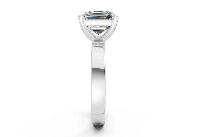 Aspen Diamond Solitaire Asscher Cut 3mm Engagement Ring - Ring Premier