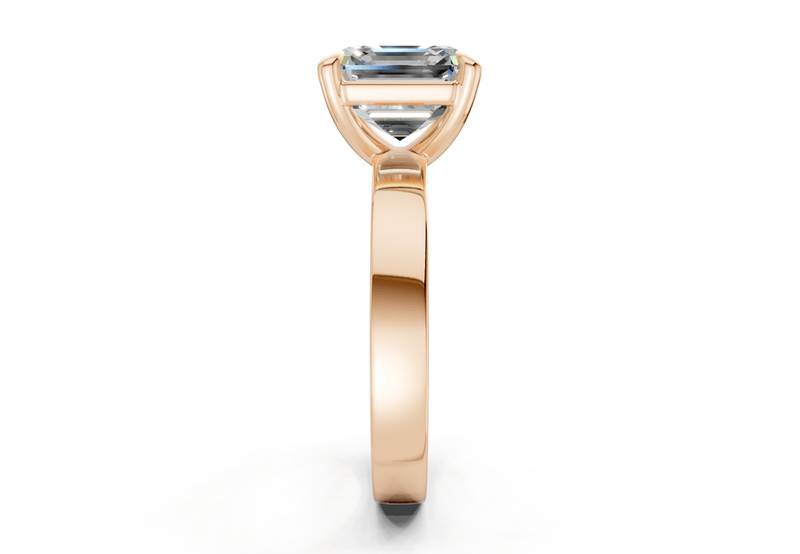 Aspen Diamond Solitaire Asscher Cut 3mm Engagement Ring - Ring Premier