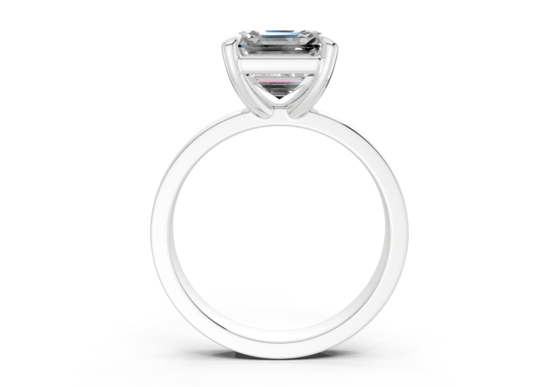 Aspen Diamond Solitaire Asscher Cut 3mm Engagement Ring - Ring Premier