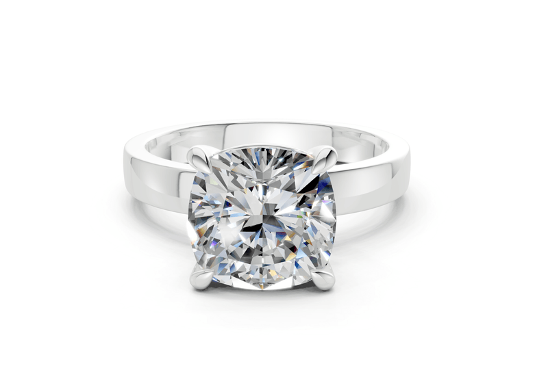 Aspen Diamond Solitaire Cushion Squareuare Cut 3mm Engagement Ring - Ring Premier