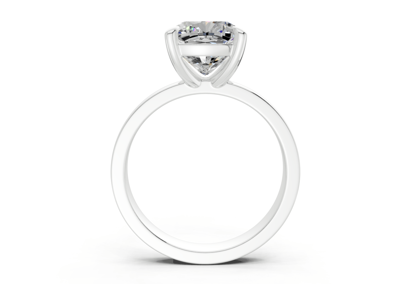 Aspen Diamond Solitaire Cushion Squareuare Cut 3mm Engagement Ring