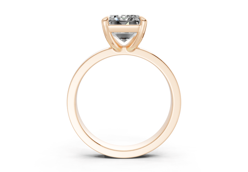 Aspen Diamond Solitaire Emerald Cut 3mm Engagement Ring - Ring Premier