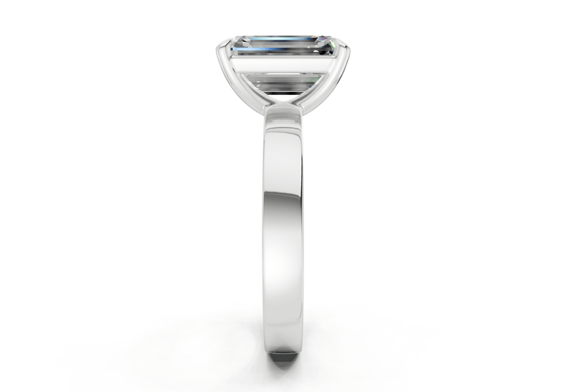 Aspen Diamond Solitaire Emerald Cut 3mm Engagement Ring - Ring Premier