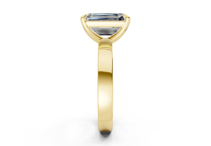 Aspen Diamond Solitaire Emerald Cut 3mm Engagement Ring - Ring Premier