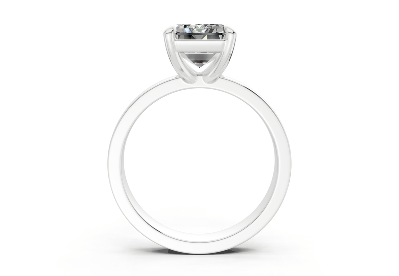 Aspen Diamond Solitaire Emerald Cut 3mm Engagement Ring - Ring Premier