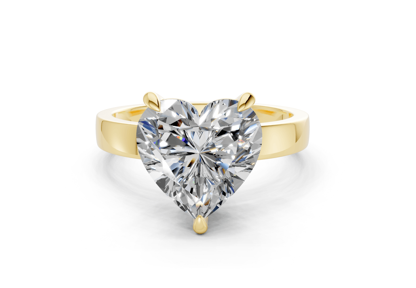 Aspen Diamond Solitaire Heart Cut 3mm Engagement Ring - Ring Premier