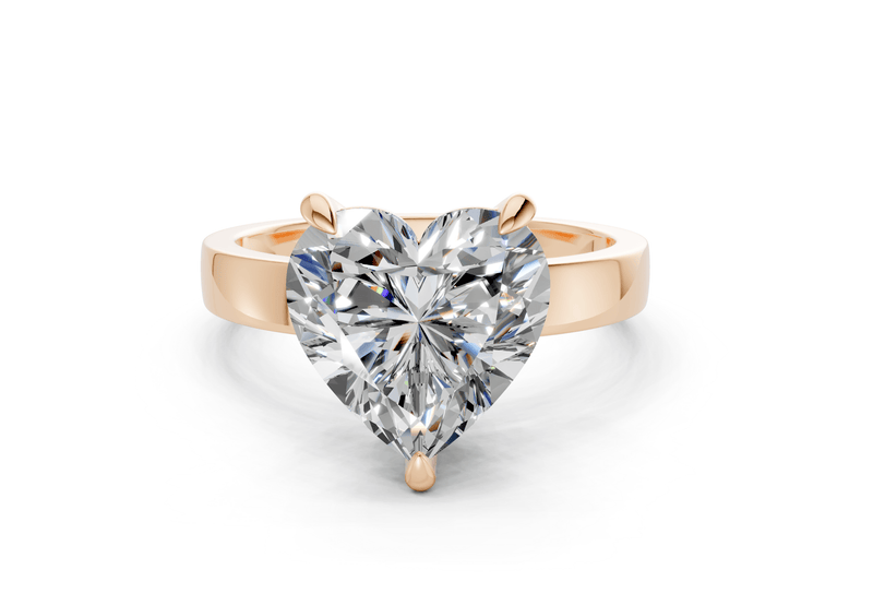 Aspen Diamond Solitaire Heart Cut 3mm Engagement Ring - Ring Premier