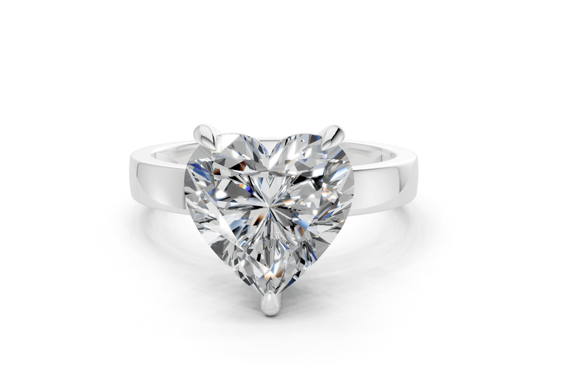 Aspen Diamond Solitaire Heart Cut 3mm Engagement Ring - Ring Premier