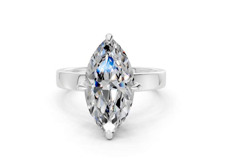 Aspen Diamond Solitaire Marquise Cut 3mm Engagement Ring - Ring Premier