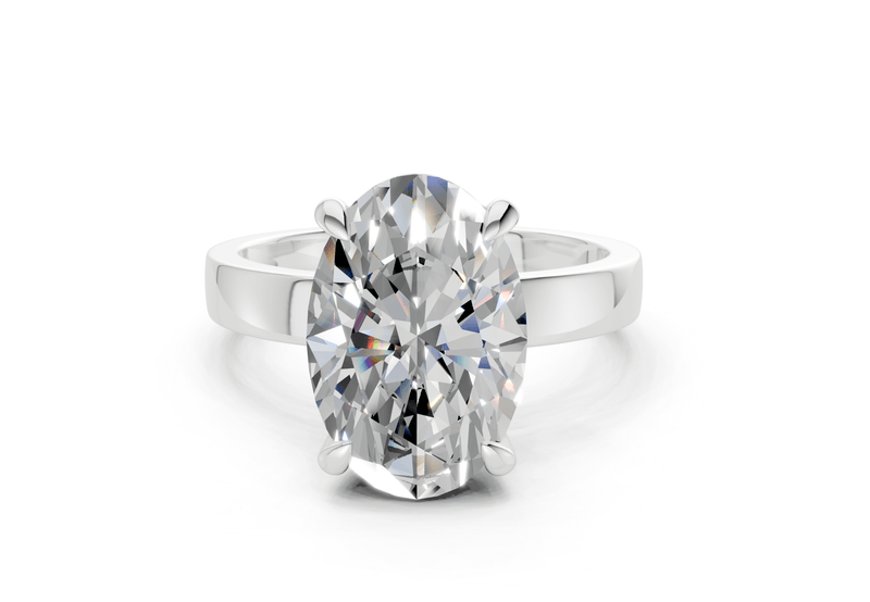 Aspen Diamond Solitaire Oval Cut 3mm Engagement Ring - Ring Premier