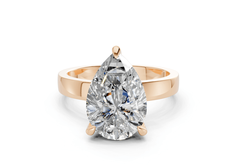 Aspen Diamond Solitaire Pear Cut 3mm Engagement Ring - Ring Premier