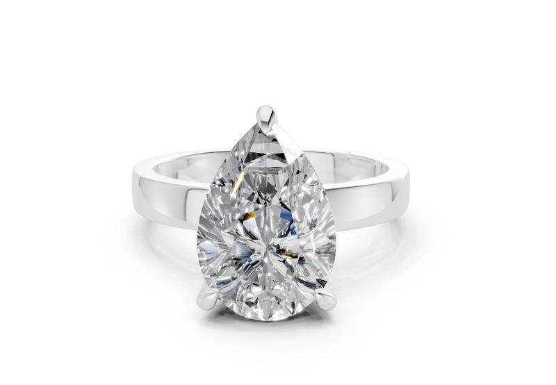 Aspen Diamond Solitaire Pear Cut 3mm Engagement Ring - Ring Premier