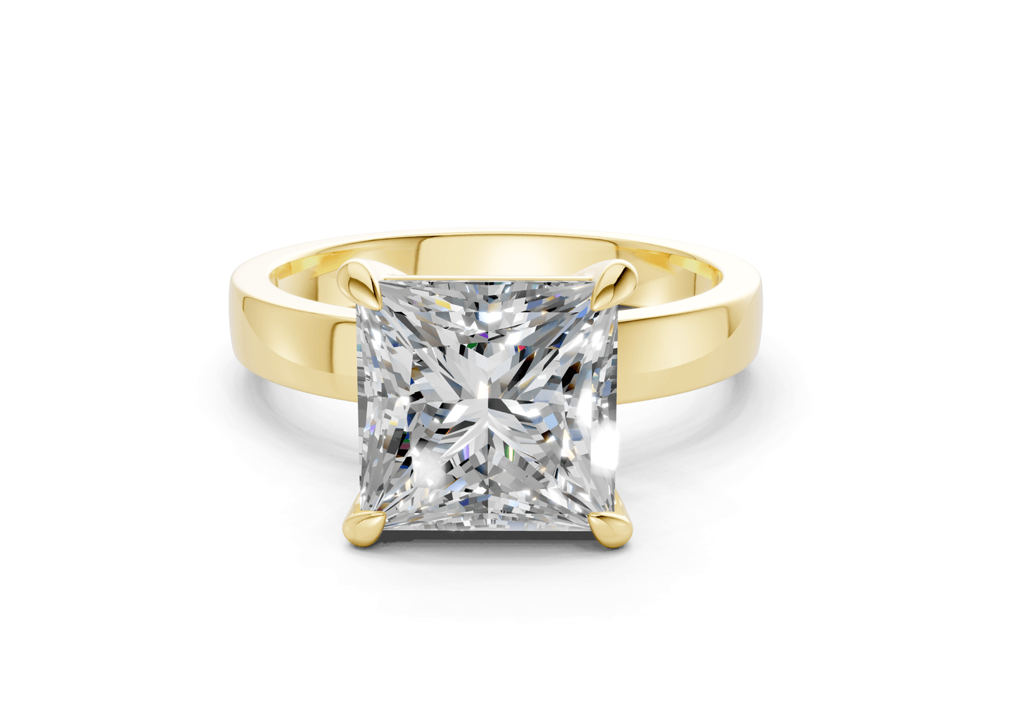 Aspen Diamond Solitaire Princess Cut 3mm Engagement Ring - Ring Premier