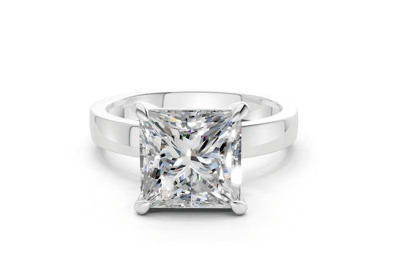Aspen Diamond Solitaire Princess Cut 3mm Engagement Ring - Ring Premier